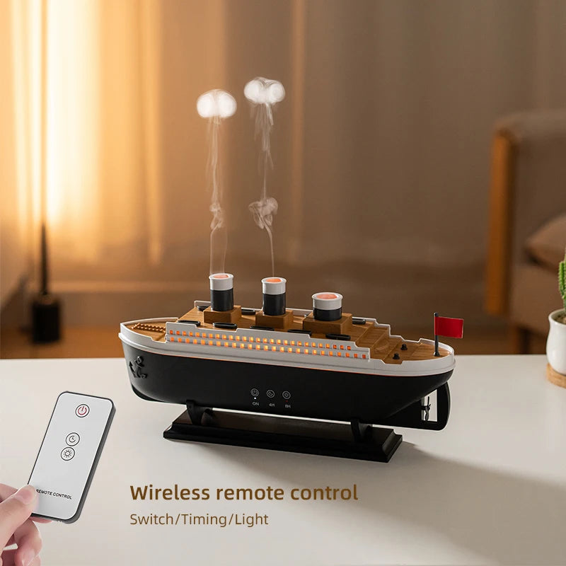 Ship Model Aroma Diffuser Jellyfish Mist Air Humidifier EU US Plug Cordless Aroma Essential Oils Diffuser Ambient Night Lights