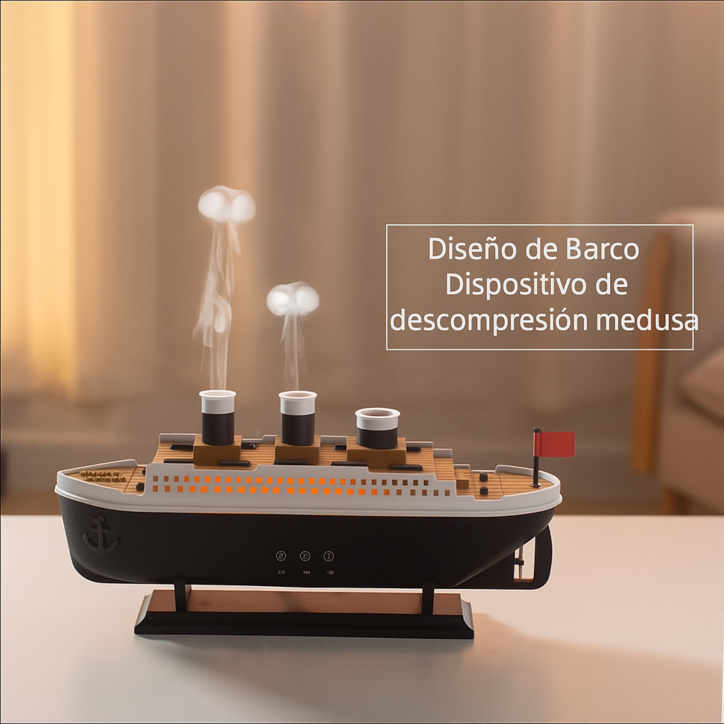 Difusor de Aroma en Forma de Barco con Efecto Medusa
