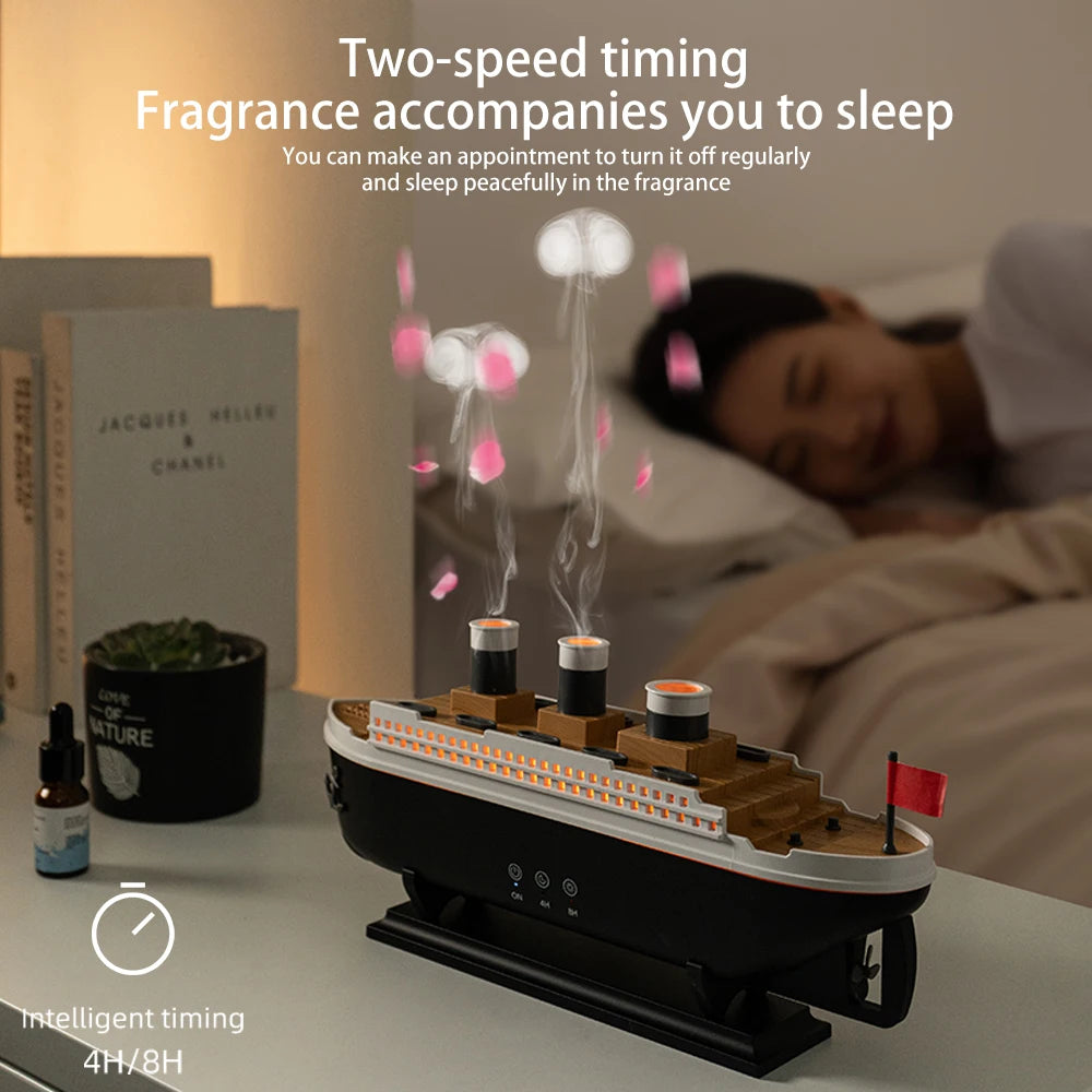 Ship Model Aroma Diffuser Jellyfish Mist Air Humidifier EU US Plug Cordless Aroma Essential Oils Diffuser Ambient Night Lights