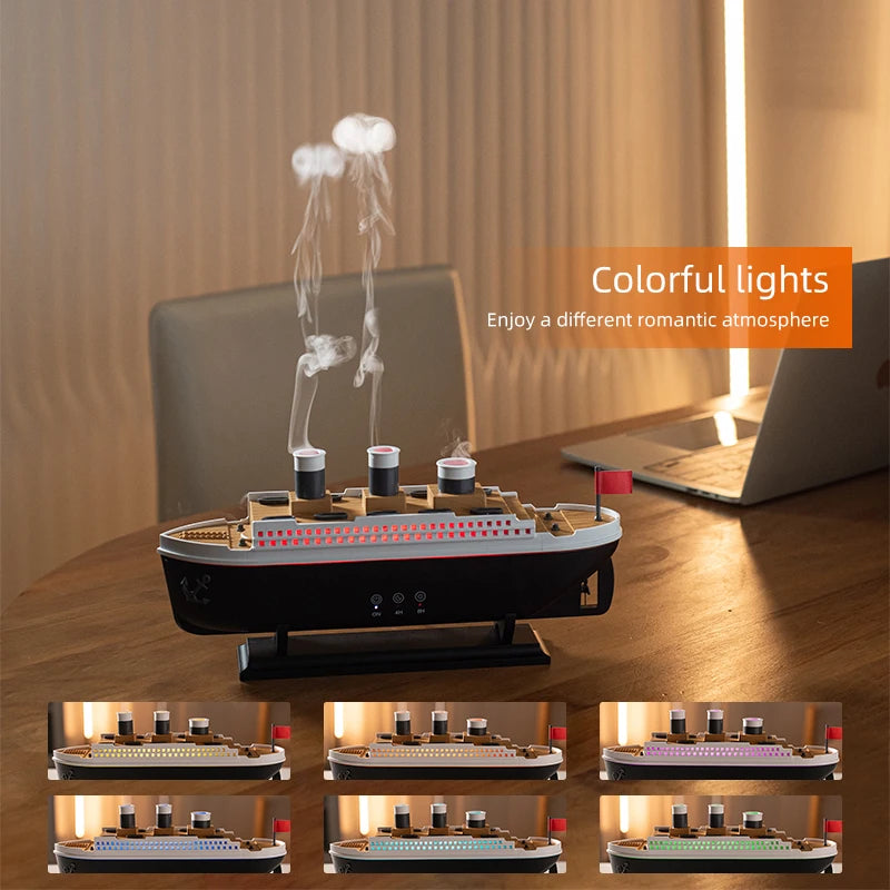 Ship Model Aroma Diffuser Jellyfish Mist Air Humidifier EU US Plug Cordless Aroma Essential Oils Diffuser Ambient Night Lights