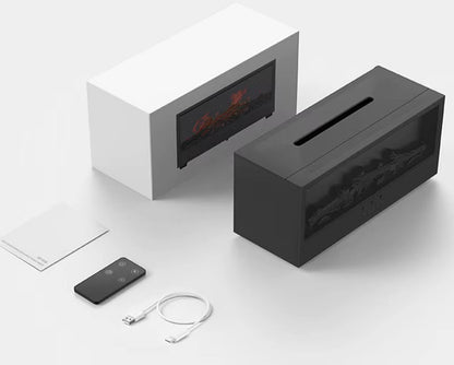 Creative Fireplace Aroma Diffuser 150Ml Simulated Flame Air Humidifier with Remote and Waterless Auto off for Home Room Gift