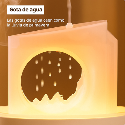 Difusor de Aroma de nubes de lluvia Humidificador de aire Control remoto Atomizador de fragancia ultrasónico con luz nocturna LED Difusor de gotas de lluvia Zen